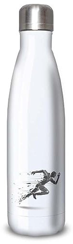 SUPER FABRIQUE Gourde/Bouteille d'eau en Aluminium - Acier Inoxydable (isotherme 24h) réutilisable 330ml à 750ml, Fitness (Bouteille (isotherme, bouchon rond) 500ml, Acier Inox)
