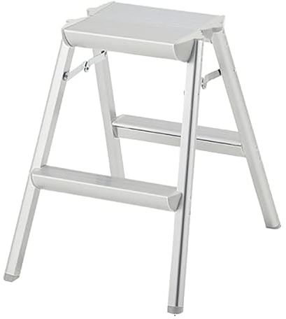 PZEOB Metall-Trittleiter, schmal, tragbar, für Erwachsene, 2/3-Stufen-Leiter, Heim-Tritthocker, platzsparende Klappleiter, Belastung 100 kg/220 lbs