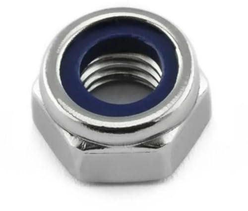 Blue Eyes Dadi di sicurezza DIN985, dadi esagonali standard A2 V2A, dado autobloccante, dado esagonale in acciaio inox (10, M6)