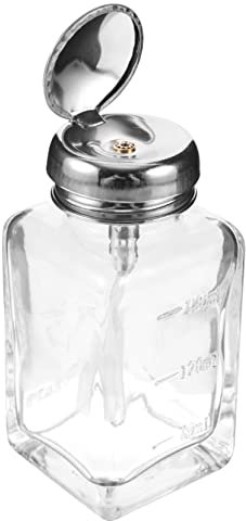 Ipetboom Nail Polish Remover Pump Dispensers 180ml Glass Bottle Leak-proof Design
