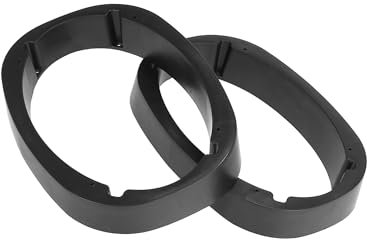 INFINAUTO 2Pcs Universal Speaker Spacer Mounting Ring Adapter for 6x9 Speaker Plastic 46mm Thickness Black Hollow Stylish Design