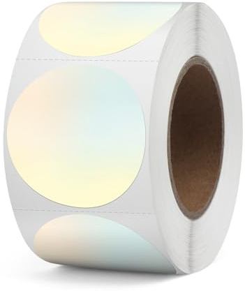 YIKIADA Runde Farbverlauf Thermoetiketten Gelb Vinyl 1.5 Inch Selbstklebend Rolle Adressaufkleber Wasserdicht Punte Aufkleber für Logo Barcode QR Code Name 500 Stück