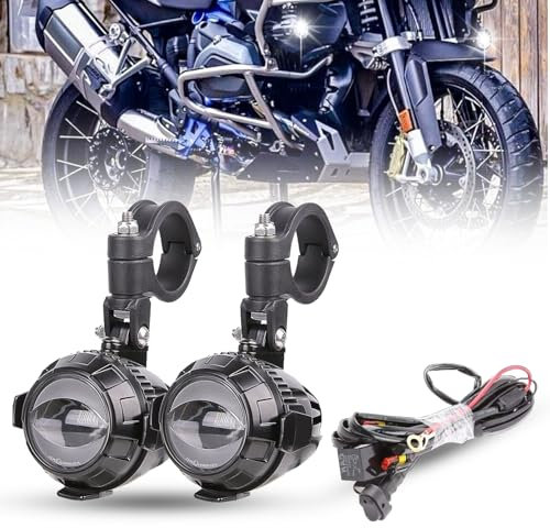 Bamotoop Zusätzliche LED Scheinwerfer für Motorrad - 40W 6000LM 6000K Nebelscheinwerfer Mit E-Prüfzeichen für BMW F800 - Universal-Hilfslampe
