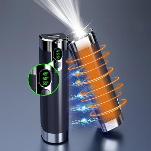 OBEST 2 Stück Power Bank 10000mAh,elektrischer Handwärmer,Taschenwärmer wiederaufladbar mit licht,tragbare Externe Handyakkus mit Typ-C-Kabel,Geschenk für Männer und Frauen Kinder