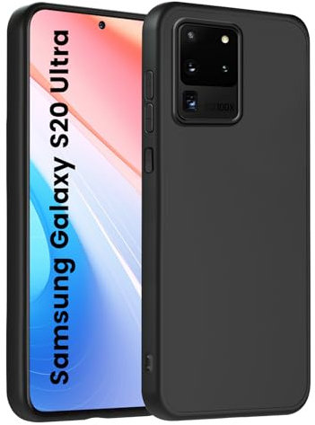 HuwaiH Handyhülle für Samsung Galaxy S20 Ultra Hülle, Anti-Schock, Antikratzer, Anti-Rutsch Schutzhülle, Unterstützt kabelloses Laden, Anti-Fingerabdruck Case für Samsung S20 Ultra(Schwarz)