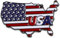 LIFKOME Anstecknadel Mit Amerikanischer Flagge Form Der Vereinigten Staaten Von Amerika Länderbroschen Emaille Mit Amerikanischer Flagge Patriotisches Abzeichen Us-Anstecknadeln