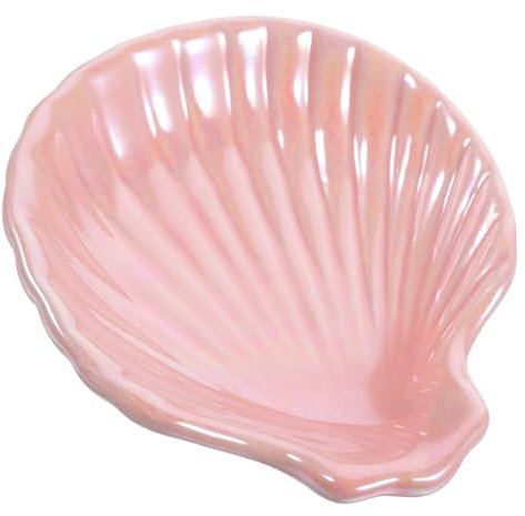 Muschel-Schmuckteller, Regal, Schauständer, Schlüsselaufbewahrungsteller, muschelförmiges Schmucktablett, Schmuckschale, Armbandaufbewahrungsschale, Ohrringteller, Schmuckaufbewahrungsteller, ros