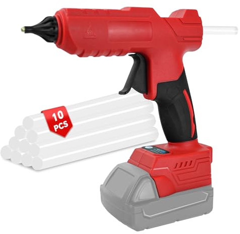 Cordless Hot Glue Gun for Milwaukee 18V Battery, 2-3Min Quick Preheat Hot Melt Glue Gun with10 Pcs Glue Sticks(11mm) for Arts&Crafts & DIY & Repairs(No Battery)