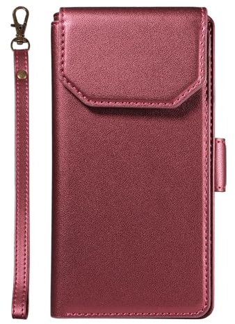 Étui à Rabat pour Smartphone Compatible with Samsung Galaxy M13 5G Wallet Case with Card Holder for Women and Men, Fashion PU Leather Cover Side Buckle Hand Strap Wallet Phone Case Fit for Galaxy M13