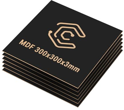 Creatorally MDF Platten 3mm, Laser Holzplatte Bretter 30x30 cm 6 Stück, Lasercut Holz für Lasergravur CNC Router Laubsäge, Modellierung Durchbrochenes (Schwarz)