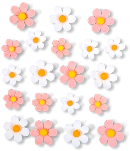 20er Set Magnete für Magnettafel, Magnete Kinder Blumenförmige, 2 Farben & Größen, Robuster Gummi/Magnet for Kühlschrank, Whiteboard & Metallflächen