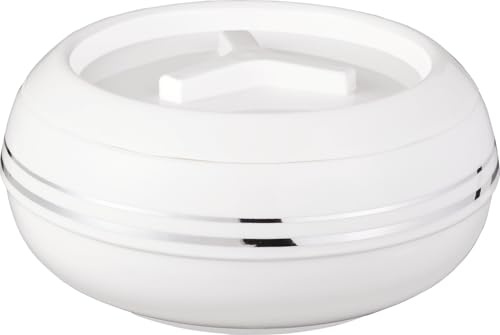 3200ml Insulated Casserole Dish with Lid – Large Double Wall Stainless Steel Thermal Serving Bowl, BPA-Free Hot & Cold Food Server with Locking Lid, Chrome Finish, Ideal for Soup, Salad & Family Meals