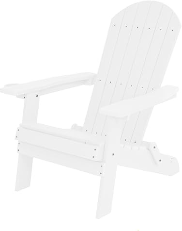 AXI Claire Adirondackstuhl aus Kunststoff in Weiß | Gartenstuhl/Loungestuhl/Adirondack Stuhl/für 1 Person mit Armlehnen & hoher Rückenlehne | 84,5 x 77 x 95,5 cm