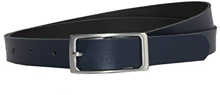 Vascavi Ledergürtel, 2 cm breit, Made in Germany, echt Leder Gürtel für Damen, als Hüftgürtel, kürzbar (95 cm Gesamtlänge 105 cm, Dunkelblau)