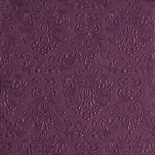 Ambiente Servietten Lunch/Party 33x33cm Elegance Aubergine - Hochzeit - Taufe Geprägt/Embossed