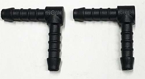 2 x 6mm Plastic Hose Pipe Tube Elbow Connector Joiner Connect Silicon Rubber PVC
