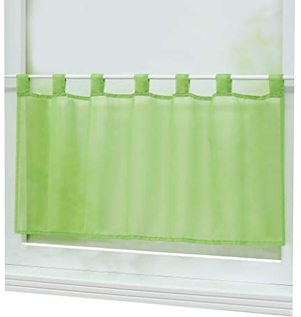 Joyswahl Scheibengardine Voile Bistrogardine »Eva« Unifarbige Kurzstore Transparente Gardine Stores HxB 60x145cm Grün 1er Pack