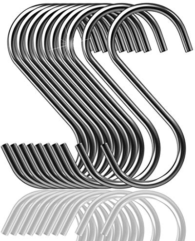 Confezione da 20 ganci a S resistenti in acciaio inox ganci a forma di S, per utensili da cucina, ufficio, bagno, armadio, officina, garage, ufficio, casa, set essenziale