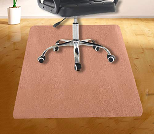 Rechteckiger Büroteppichschutz Stuhlmatte Paste Typ rutschfeste Bodenschutzmatte Holzschutz für Büro Hartboden Zuhause (Pink, 59 x 44 cm)