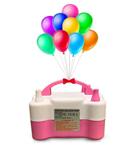 AEX Electric Balloon Pump - Portable Balloon Air Pump Electric - (Ac220-240v 600w) Balloon Blower Machine - Balloon Filling Machine for Party & Festival Decoration (Baby Pink & White)