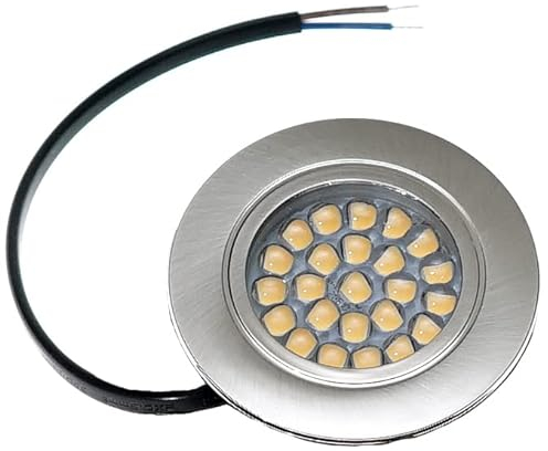 9er Set 230Volt 4Watt LED Möbelleuchte Lumi Farbe: Edelstahl geb. Lichtfarbe: Warmweiss