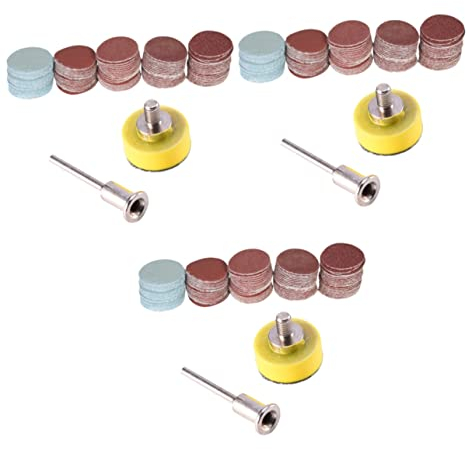 DOITOOL Hotfix Tool 300 Pcs 1 Restorer Tool Drill Polishing Pad Adhesive Backed Sandpaper Drill Accessory Plate Sanding Discs Pad Kit Soft Foam Buffering Pad Suite Dish Washer Sand Tray Mill