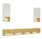 BROMARKT Premium Wohnwand Wohnzimmer Set 4 Teile - Wohnzimmer Schrank - Wohnzimmer Möbel mit Säule mit Regalen - Wohnwand Modern - Wohnzimmerschrank Komplett Möbel - Hochglanz Weiß und Eiche Craft