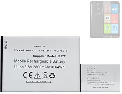Batteria di ricambio S572 compatibile con BRONDI Amico Smartphone S