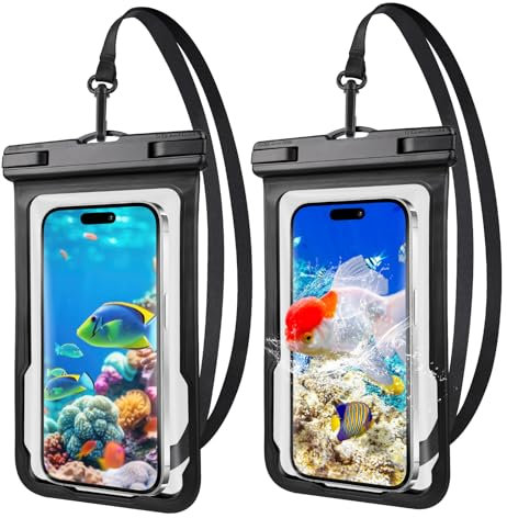 Kebrela Wasserdichte Handytasche, universelle wasserdichte Handyhülle für iPhone, Samsung, Google bis zu 19 cm, IPX8 wasserdichte Handy-Trockentasche zum Schnorcheln, Schwimmen, Strand, Kajak,