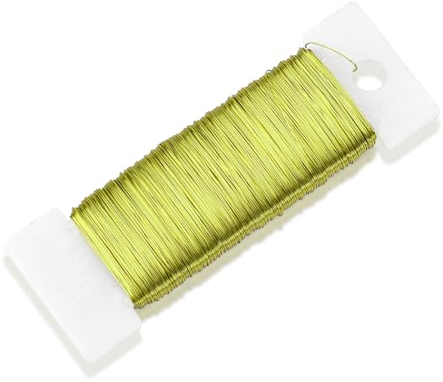 50m Jewellery Craft Wire for Making - 0.35mm DIY Crochet & Florist Wire for Wedding Decor (Gold)