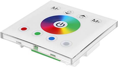 RGBW-Controller, Dimmer-Lichtschalter, bunter LED-Streifen-Controller, Dimmer-Controller, Wandmontage-Touchpanel-Controller für LED-Streifenlicht (White)