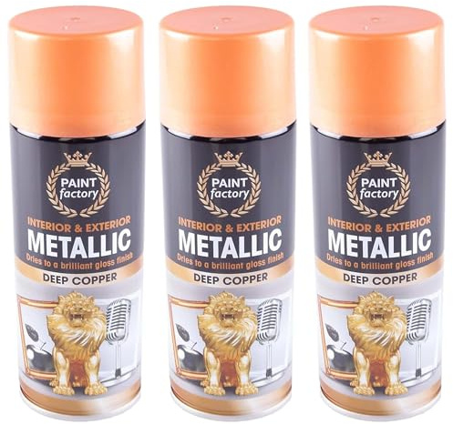 PEBBLE HUG Metallic Deep Copper Spray Paint, Fast-Drying Formula, DIY Enthusiasts, Interior & Exterior Use, Rust-Resistant, Furniture, Metal, Wood, Automotive Parts, DIY Crafts, 400ml,