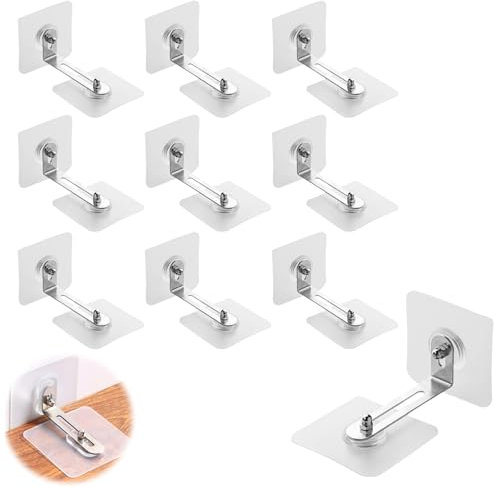 10 Paia Ancoraggi da Parete per Mobili a Prova di Bambino,Ancoraggio Antiribaltamento,Autoadesivo Mobili Parete Ancoraggi,Staffe in Metallo Antiribaltamento Mobili per Protezione Bambini Animali