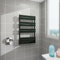 Morden Bathroom Flat Panel Heated Towel Rail Radiator,Wall Mounted Central Heating Ladder Rad 1000X600mm Black