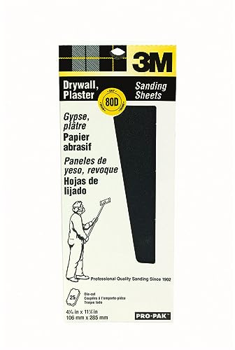 3M Pro-Pak Drywall Sanding Sheets, 80D-Grit, 4.1875-in by 11.25-in, 25-Pack