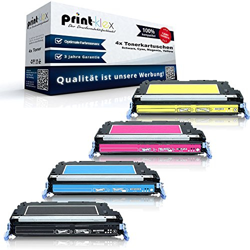 4X Print-Klex Tonerkartuschen kompatibel für HP Color LaserJet 3600 Color LaserJet 3600 DN Color LaserJet 3600 N Q6470A Q6471A Q6472A Q6473A HP 501A 502A Sparset
