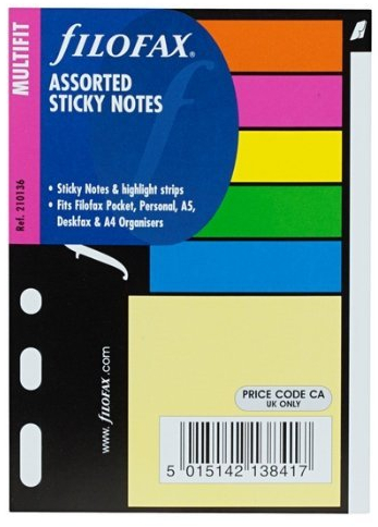 Blätter zum Auffüllen Ihres Terminplaners/Filofax, in allen Größen erhältlich Pocket Assorted Sticky Notes