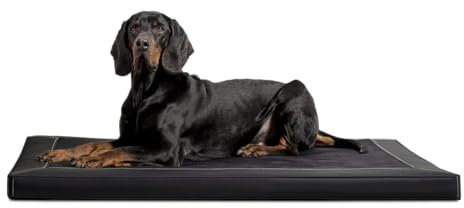 tierlando® Carlos Ortho-Medic Orthopädische Hundematte Velours-Kunstleder VISCO Hundebett Größe: XXL - 150x100cm | Farbe: 03 Schwarz