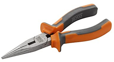 Alyco HR 170530 - Pinze a becchi mezzotondi HR DIN 5745 Cr-V 160 mm con mango bimaterial, Nero