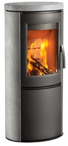 Kaminofen Varde Ovne Shape 1 grau / Speckstein, Abgang oben