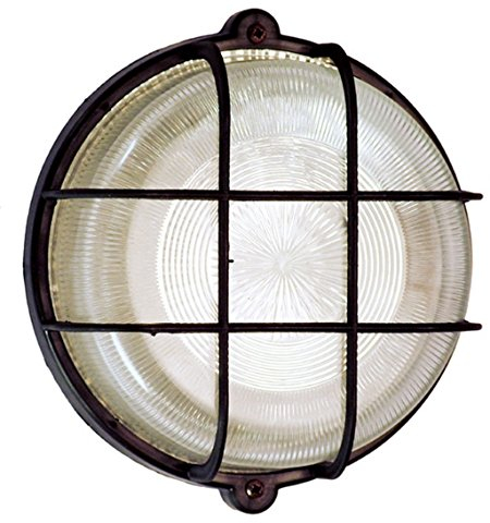 as - Schwabe Wandleuchte rund max. 100 W schwarz - Ø220 mm - Fassung E27 - Außenleuchte spritzwassergeschützt IP44 - mit Kristallglas und Kunststoff-Schutzkorb - Kellerlampe, 66001