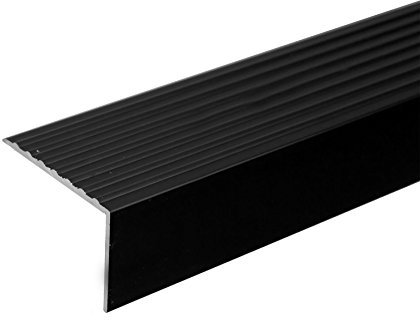 ANODISED Aluminium Anti Non Slip Stair Edge Nosing Trim 900mm x 65mm x 42mm A32, Black