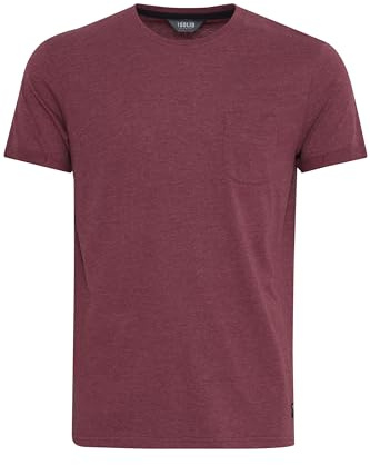 !Solid SDBob Herren T-Shirt Kurzarm Shirt mit Rundhals-Ausschnitt Brusttasche Baumwollmischung Regular fit, Größe:M, Farbe:Wine Red Melange (8985)