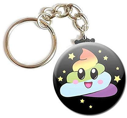 Porte Clés Chaînette 3,8 centimètres Unicorn Poop Idée Cadeau Accessoire Humour Licorne Pipi Caca Arc en Ciel Kawaii