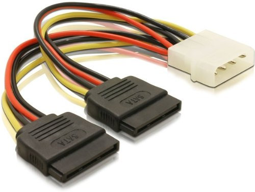 DELOCK Adapter Power SATA HDD2x zu 4Pin-St 10cm 60102 (3er Pack)