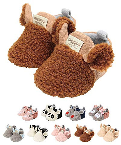 Stivali Invernali per Bambino, Unisex Neonato Carino Suola Antiscivolo Stivali Scarpe in Cotone Spesse Scarponi da Neve (12-18 mesi, C_Marrone)