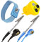 Minadax Erdungsbaustein + Manschette mit 1,70m Verlängerung - EBP - Innovativer ESD Antistatik Schutzkontaktstecker Erdungsstecker - 1 x Druckknopfbuchse 2 x Bananenstecker - 1 Megaohm