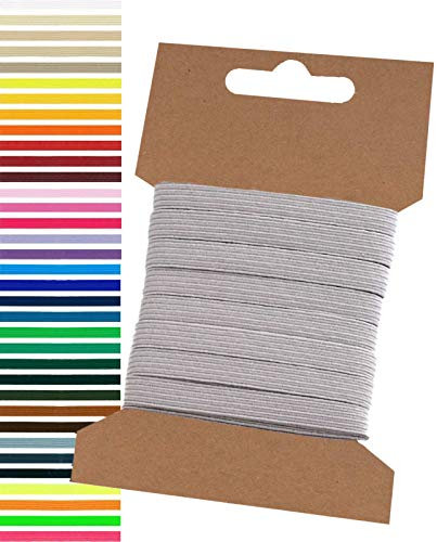 maDDma 5m Gummiband 6,6mm Gummilitze Wäschegummi elastisches Band Wäscheband Farbwahl, Farbe:hellgrau