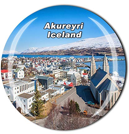 Akureyri Island Kühlschrankmagnet, Reise-Souvenir, Geschenk, Heim-Küchendekoration, Magnetaufkleber, Kristall-Kühlschrank-Magnet-Kollektion