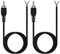 Lot de 2 Câbles Audio RCA vers Fil Nu, 20 AWG, 2 m, Connecteur Jack Mâle RCA vers Câble Nu à Extrémité Ouverte pour Réparation
